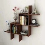 Wall Shelves for Living Room Stylish Wooden,Wall Mounted Book Shelf,Wall Shelf for Photos, Decorations, in Living Room, Kitchen, Hallway, Bedroom, Bathroom(Bent shelve) (Brown)